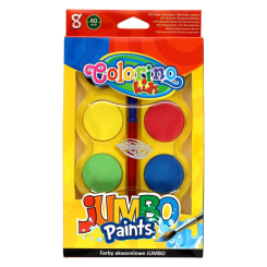Канцтовары - Краски акварельные Colorino Jumbo 8 цветов и кисточка (32612PTR)