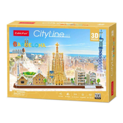 3D-пазли - Конструктор 3D Cubic Fun City line Barcelona (MC256h)