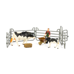 Фигурки животных - Набор фигурок Kids Team Ферма Черно-белая корова и теленок (Q9899-X10/2)