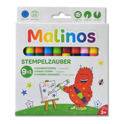 Канцтовари - Штампи Malinos Stempelzauber 9 плюс 1 9 кольорів із чарівним фломастером (MA-300008)
