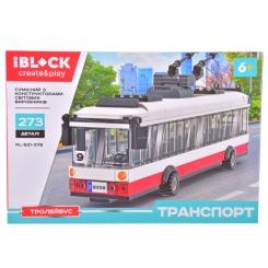 Конструкторы с уникальными деталями - Конструктор IBLOCK Транспорт Троллейбус белый (PL-921-378)