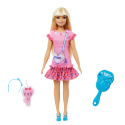 Ляльки - Лялька Barbie Моя перша Barbie білявка з кошеням (HLL19)