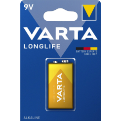 Аккумуляторы и батарейки - Батарейка Varta Longlife Alkaline 9V 6LR61 1 шт (4122101411) 