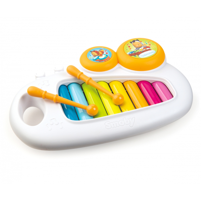 Розвивальні іграшки - Музичний ксилофон Smoby Toys Cotoons з ручкою (110500)