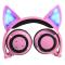 Портативные колонки и наушники - Bluetooth наушники LINX BL108A с кошачьими ушками LED Розовые (SUN0482)#2