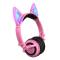Портативные колонки и наушники - Bluetooth наушники LINX BL108A с кошачьими ушками LED Розовые (SUN0482)#3