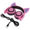 Портативные колонки и наушники - Bluetooth наушники LINX BL108A с кошачьими ушками LED Розовые (SUN0482)#4