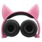 Портативные колонки и наушники - Bluetooth наушники LINX BL108A с кошачьими ушками LED Розовые (SUN0482)#5