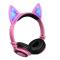 Портативные колонки и наушники - Bluetooth наушники LINX BL108A с кошачьими ушками LED Розовые (SUN0482)#6