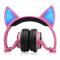 Портативные колонки и наушники - Bluetooth наушники LINX BL108A с кошачьими ушками LED Розовые (SUN0482)#7