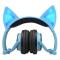Портативные колонки и наушники - Bluetooth наушники LINX BL108A с кошачьими ушками LED Синие (SUN0481)#4